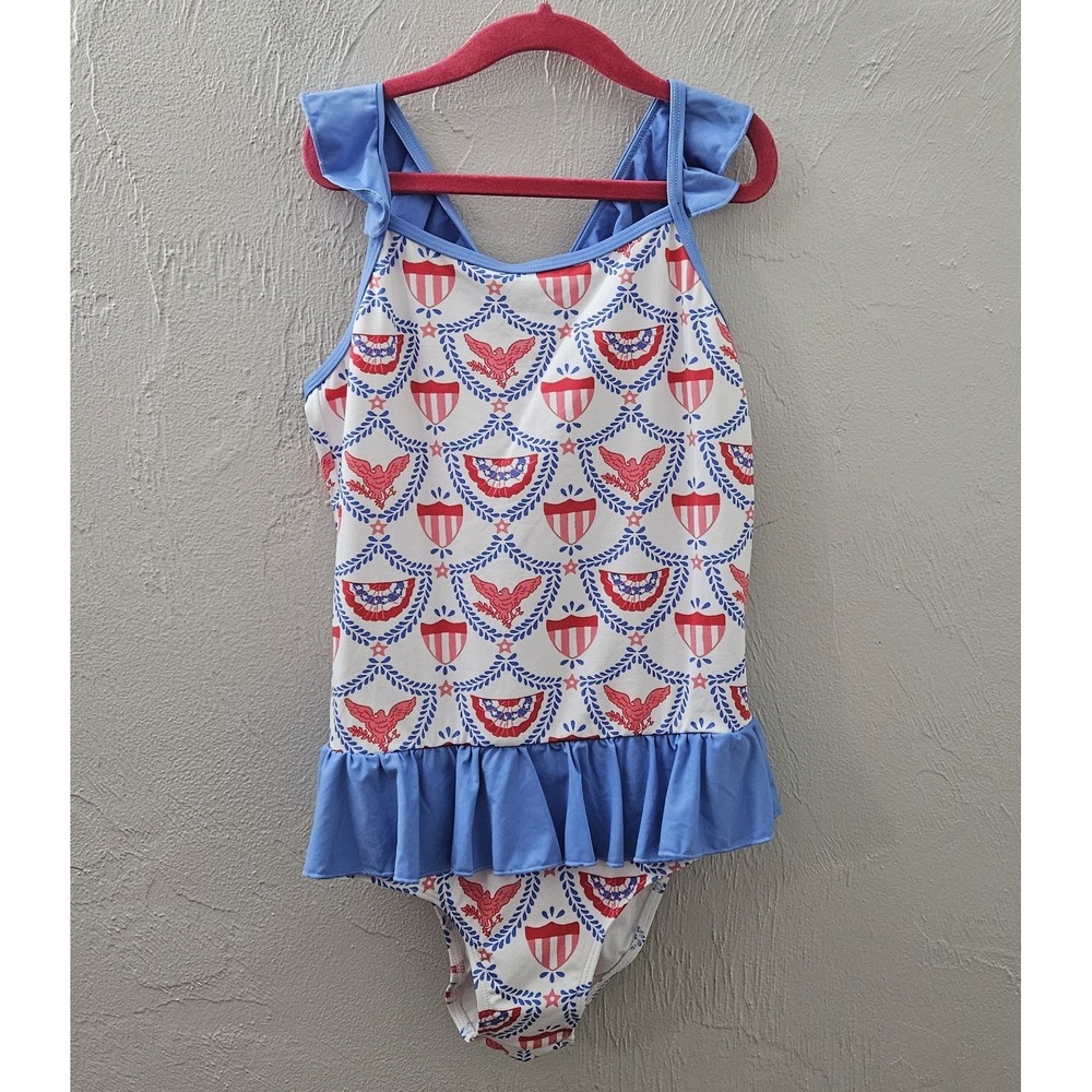 New w/Tags The Beaufort Bonnet Company USA One Piece Girls Size 12 Patriotic